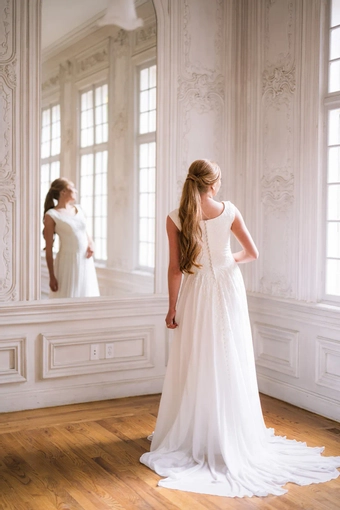 The Modest Bridal Collection by Barbie Style #MBC 7375 #3 backface vertical thumbnail