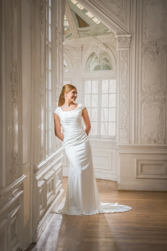 The Modest Bridal Collection by Barbie Style #MBC 7377B #1 frontface vertical thumbnail