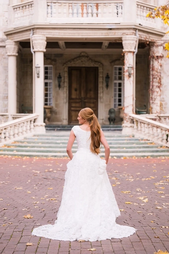 The Modest Bridal Collection by Barbie Style #MBC 7383 #7 backface vertical thumbnail