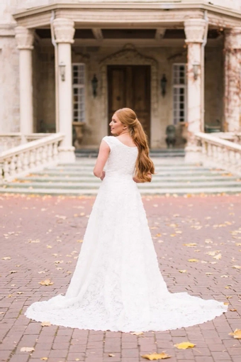 The Modest Bridal Collection by Barbie Style #MBC 7383 #6 backface vertical thumbnail