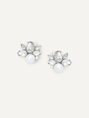 Olive & Piper Bordeaux Studs #2 Silver vertical thumbnail