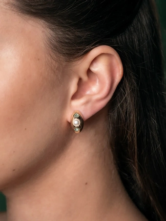 Olive & Piper Clove Huggie Hoops #2 Gold vertical thumbnail