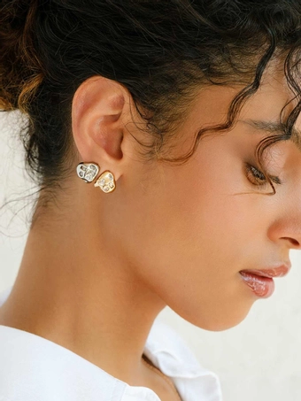 Olive & Piper Ginny Studs #3 Gold vertical thumbnail