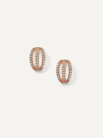 Olive & Piper Harper Huggie Hoops #0 default Rose Gold vertical thumbnail