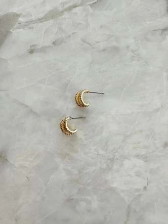 Olive & Piper Harper Huggie Hoops #3 Rose Gold vertical thumbnail