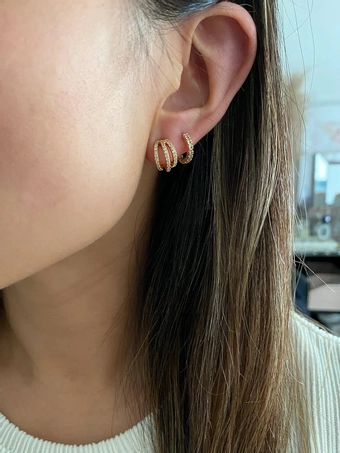 Olive & Piper Harper Huggie Hoops #2 Rose Gold vertical thumbnail