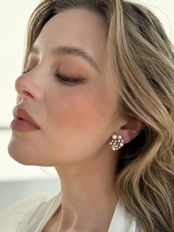 Olive & Piper Julianna Studs #3 Gold vertical thumbnail