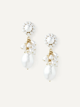 Olive & Piper Junie Earrings #0 default Gold/White vertical thumbnail