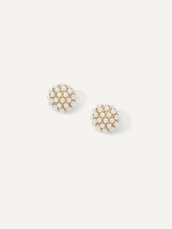 Olive & Piper Mini Pearl Pave Studs #0 default Gold vertical thumbnail