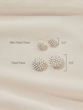 Olive & Piper Mini Pearl Pave Studs #3 Gold vertical thumbnail