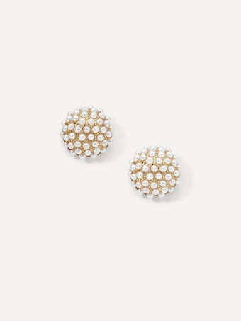 Olive & Piper Pearl Pave Studs #0 default Gold vertical thumbnail