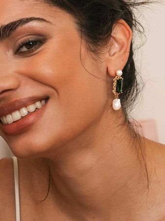 Olive & Piper Vittoria Drops #1 Gold/Emerald vertical thumbnail