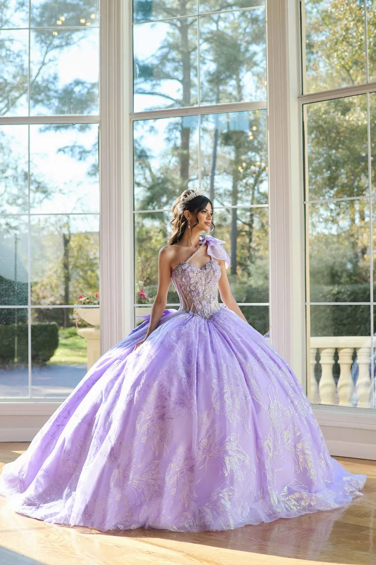 AmaBella Quinceanera Style #Q1102 #1 Lilac/Silver frontface vertical picture