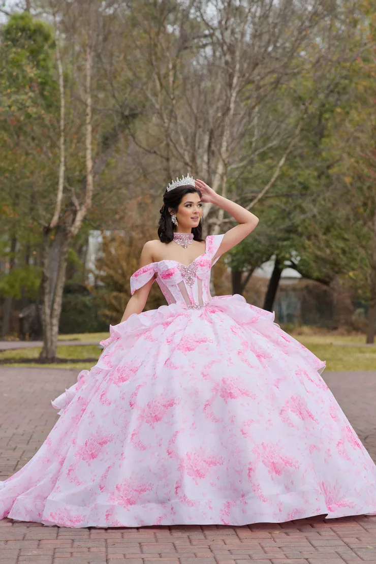 AmaBella Quinceanera Style #Q1110 #0 default Hot Pink frontface vertical picture