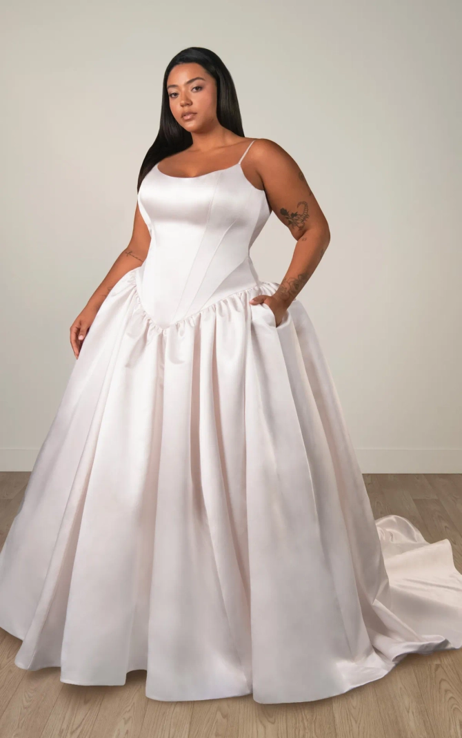 ESTNATION アイボリー キュロット 34サイズ Stella York Plus Size - SY8334 | The Something Blue Shoppe