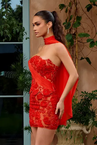 Portia and Scarlett Style #PS26741 $2 Red/Nude frontface vertical cropped thumbnail