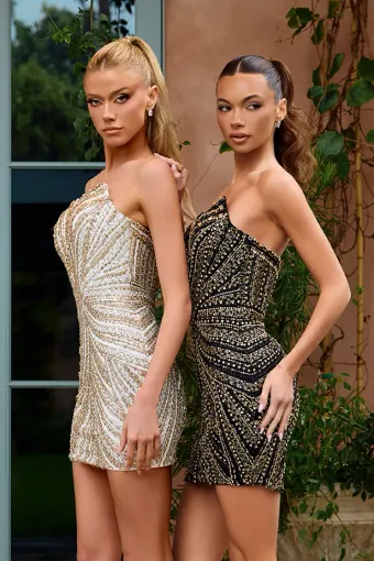 Portia and Scarlett Style #PS26813C $2 Black/Gold Ivory/Gold frontface vertical cropped thumbnail
