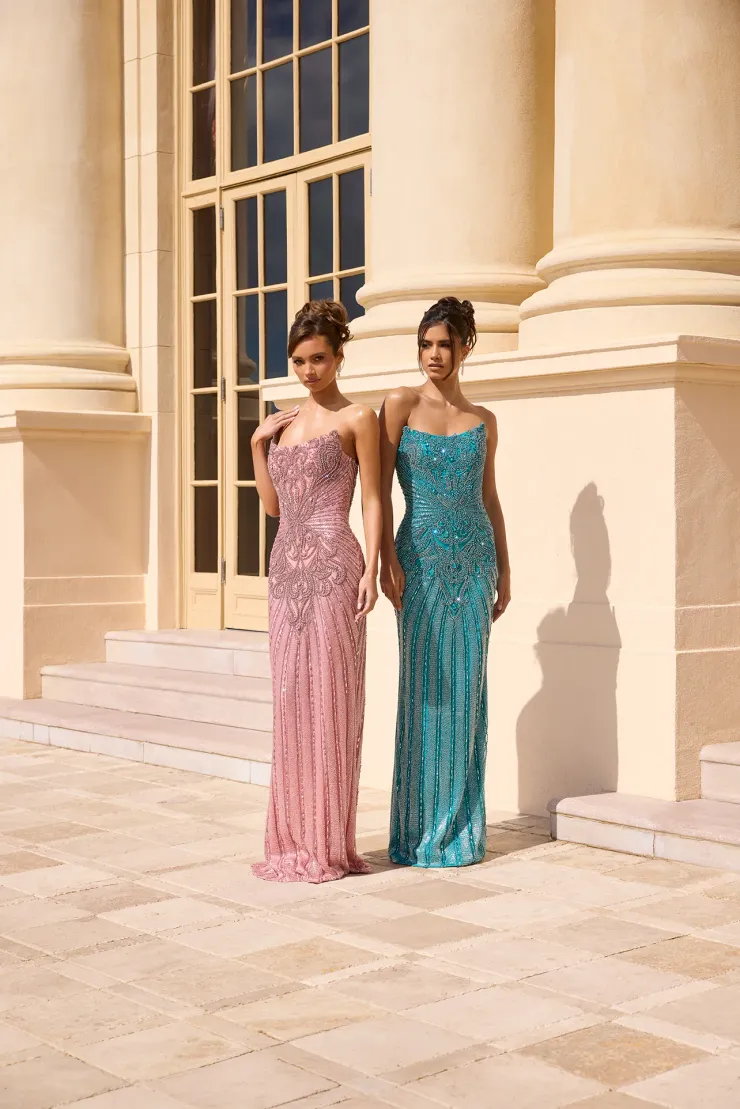 Portia and Scarlett Style #PS26863C #1 Pink Aqua frontface vertical picture
