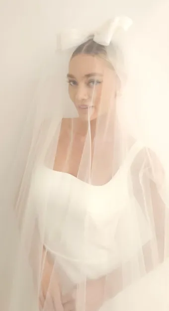 Calista Couture Bow Veil #1 frontface vertical thumbnail