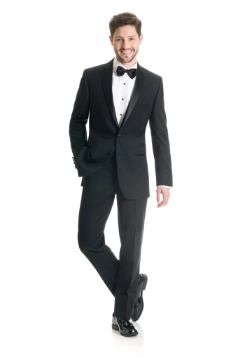 Jim's Formal Wear Style #Black Slim Fit Tuxedo Coat #2 frontface vertical thumbnail