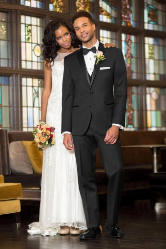 Jim's Formal Wear Style #Black Slim Fit Tuxedo Coat #0 default frontface vertical thumbnail