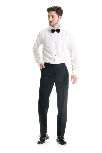 Jim's Formal Wear Style #Black Slim Fit Tuxedo Pants #0 default frontface vertical thumbnail