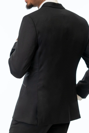 Jim's Formal Wear Style #Black Stretch Slim Fit Tuxedo Coat #4 backface vertical cropped thumbnail