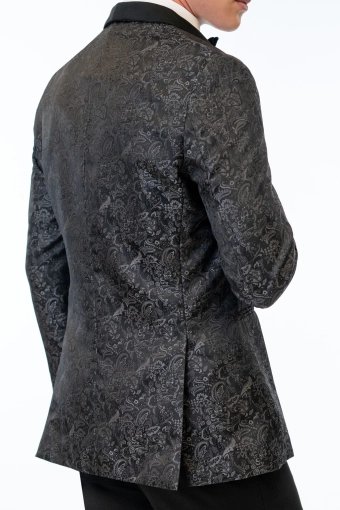 Jim's Formal Wear Style #Granite Paisley Slim Fit Tuxedo Coat #5 backface vertical cropped thumbnail