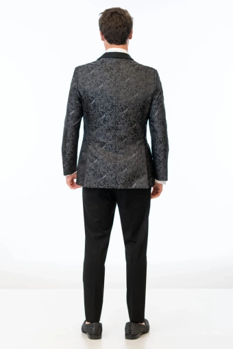 Jim's Formal Wear Style #Granite Paisley Slim Fit Tuxedo Coat #3 default backface vertical thumbnail