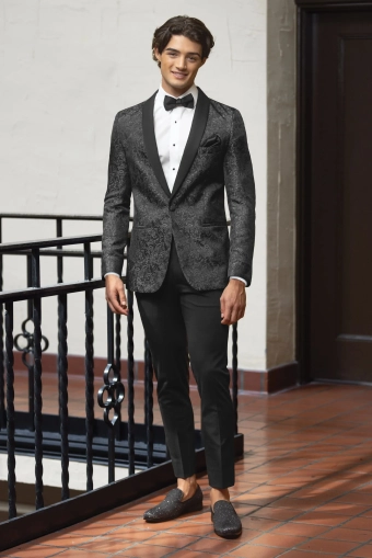 Jim's Formal Wear Style #Granite Paisley Slim Fit Tuxedo Coat #0 default frontface vertical thumbnail