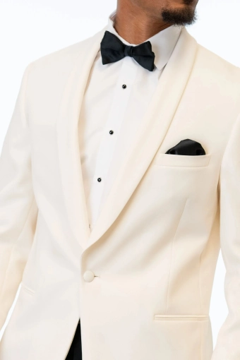 Jim's Formal Wear Style #Ivory Classic Dinner Jacket #2 frontface vertical cropped thumbnail