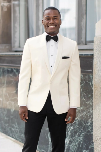 Jim's Formal Wear Style #Ivory Classic Dinner Jacket #3 frontface vertical cropped thumbnail