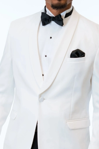 Jim's Formal Wear Style #White Classic Dinner Jacket #2 frontface vertical cropped thumbnail