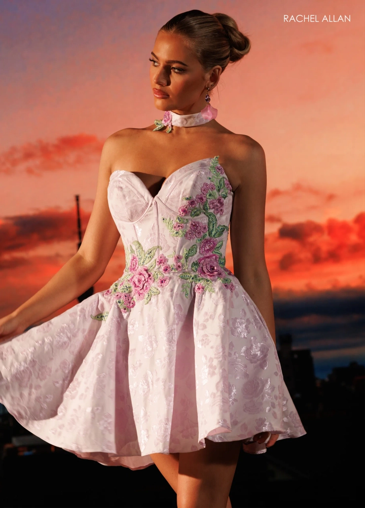 Rachel Allan Style #40774 #0 default Light Blue/Pink frontface vertical cropped picture