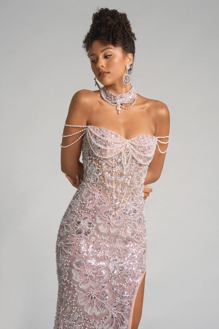 Portia and Scarlett Style #PS26322E #9 Ivory/Blush frontface vertical cropped picture