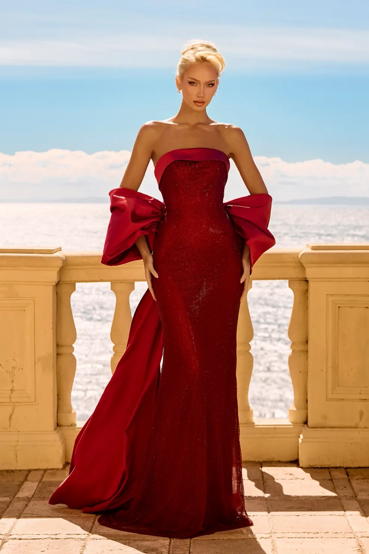 Portia and Scarlett Style #PS26904E #1 Deep Red frontface vertical picture