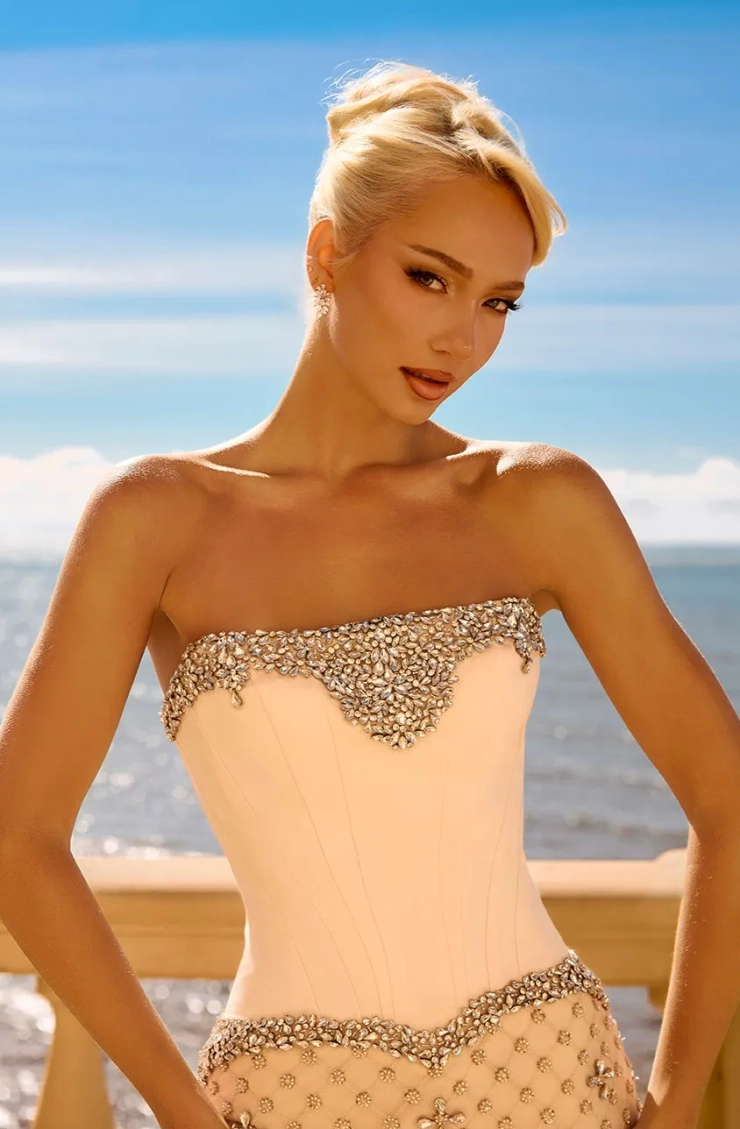 Portia and Scarlett Style #PS26909E #3 Champagne frontface vertical cropped picture