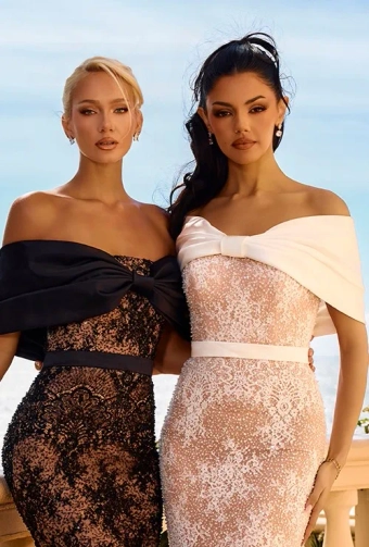 Portia and Scarlett PS26912E #4 Ivory/Nude Black/Nude frontface vertical cropped thumbnail