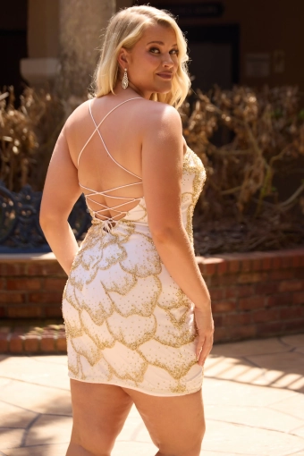 Primavera Couture Style #14115 $2 Ivory/Gold backface vertical cropped thumbnail