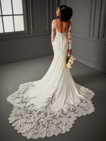 Christina Wu Brides 15774  Long Sleeve Lace Trumpet Wedding Dress #1 default backface vertical thumbnail