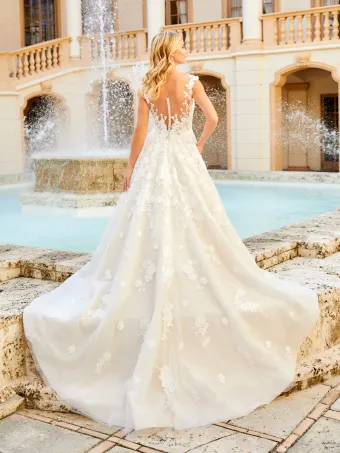 Christina Wu Brides 15780  A-line Floral Applique Plunging V-neck Wedding Dress #1 default backface vertical thumbnail