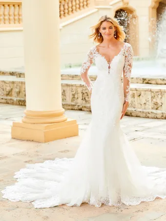 Christina Wu Brides 15788  Lace Mermaid Wedding Dress with Long Sleeves #0 default frontface vertical thumbnail