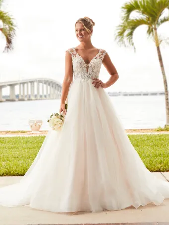 Christina Wu Brides 15797  Plunging V-neck A-line Wedding Dress #0 default frontface vertical thumbnail
