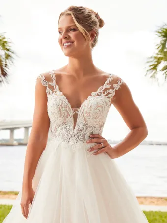 Christina Wu Brides 15797  Plunging V-neck A-line Wedding Dress #2 frontface vertical cropped thumbnail