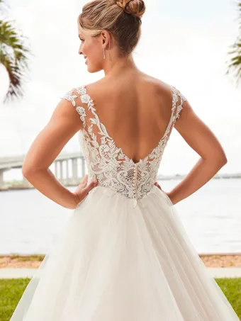 Christina Wu Brides 15797  Plunging V-neck A-line Wedding Dress #3 backface vertical cropped thumbnail
