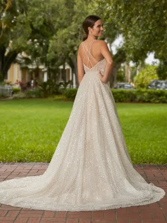 Christina Wu Brides 15800  A-Line V-Neck Wedding Dress with Shimmering Details #1 default backface vertical thumbnail
