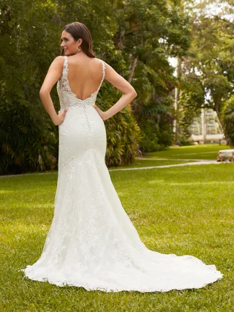 Christina Wu Brides 15808  Trumpet Lace Wedding Dress with Plunging Neckline #1 default backface vertical thumbnail