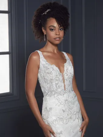 Christina Wu Brides 15817  Elegant Trumpet Wedding Dress with Plunging V-Neck #3 frontface vertical cropped thumbnail