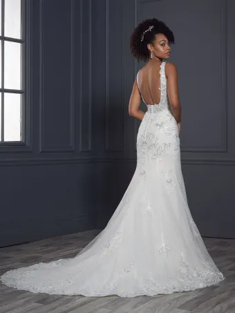 Christina Wu Brides 15817  Elegant Trumpet Wedding Dress with Plunging V-Neck #2 default backface vertical thumbnail