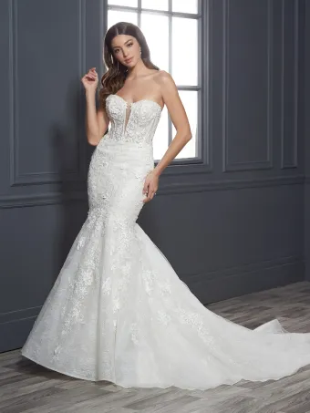 Christina Wu Brides 15825  Mermaid Wedding Dress with Plunging Neckline #0 default frontface vertical thumbnail